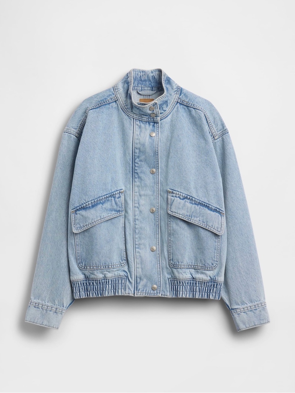 GAP Light Wash Denim Jacket - Women's Casual Bomber - Picture 2 of 3